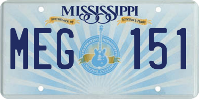 MS license plate MEG151