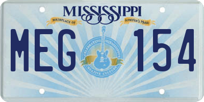 MS license plate MEG154