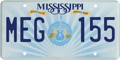 MS license plate MEG155