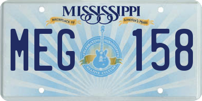 MS license plate MEG158