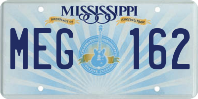MS license plate MEG162