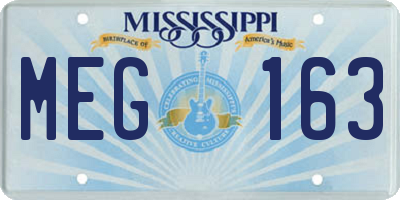 MS license plate MEG163