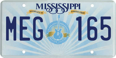 MS license plate MEG165
