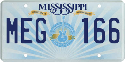 MS license plate MEG166