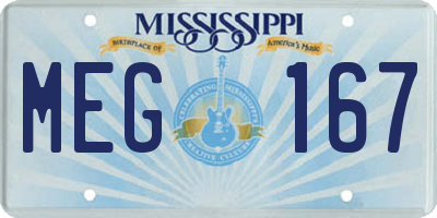 MS license plate MEG167
