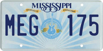 MS license plate MEG175