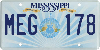 MS license plate MEG178