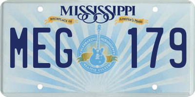 MS license plate MEG179