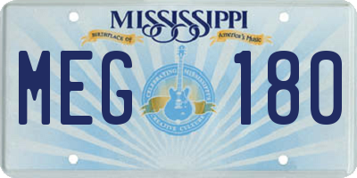 MS license plate MEG180