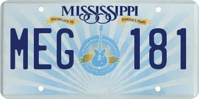 MS license plate MEG181