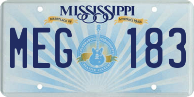 MS license plate MEG183
