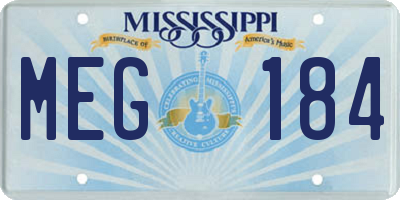 MS license plate MEG184