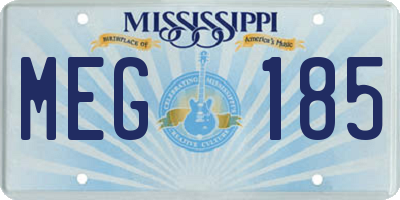 MS license plate MEG185