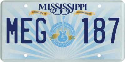 MS license plate MEG187
