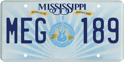 MS license plate MEG189