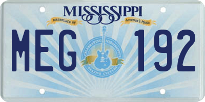 MS license plate MEG192