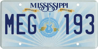 MS license plate MEG193