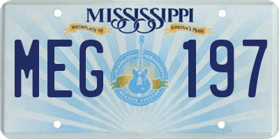 MS license plate MEG197
