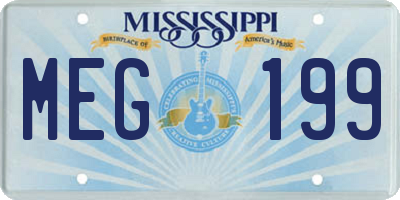 MS license plate MEG199