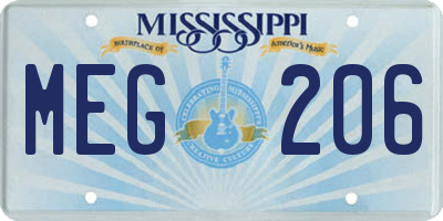 MS license plate MEG206