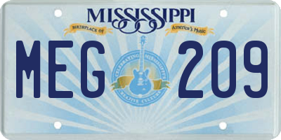 MS license plate MEG209