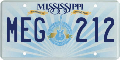 MS license plate MEG212