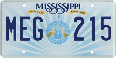 MS license plate MEG215