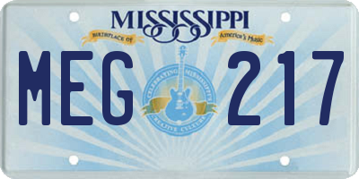 MS license plate MEG217