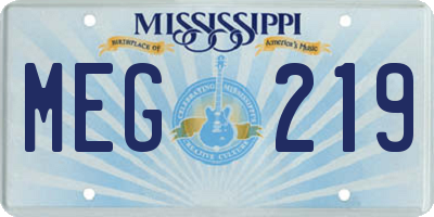 MS license plate MEG219