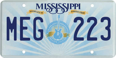 MS license plate MEG223