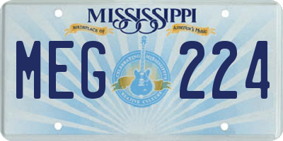 MS license plate MEG224