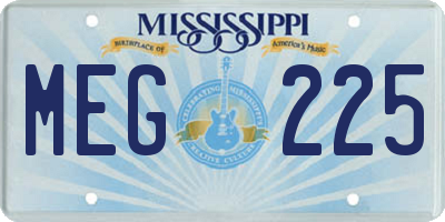 MS license plate MEG225