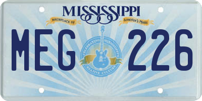 MS license plate MEG226