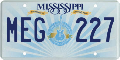 MS license plate MEG227