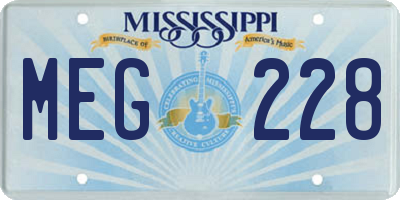 MS license plate MEG228