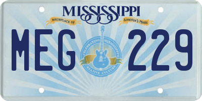 MS license plate MEG229