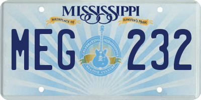 MS license plate MEG232