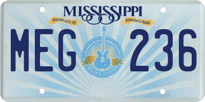 MS license plate MEG236