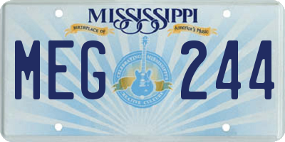 MS license plate MEG244