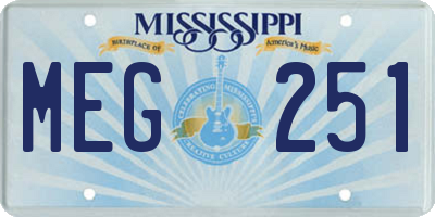 MS license plate MEG251