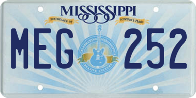 MS license plate MEG252