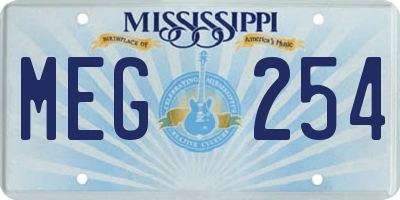 MS license plate MEG254
