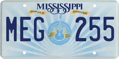 MS license plate MEG255
