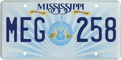 MS license plate MEG258