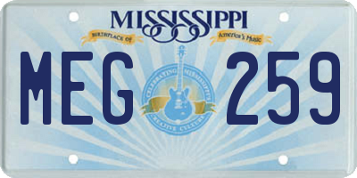 MS license plate MEG259