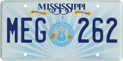 MS license plate MEG262