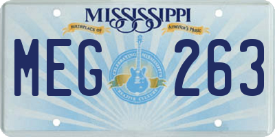 MS license plate MEG263