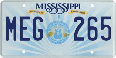 MS license plate MEG265