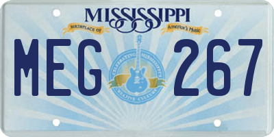 MS license plate MEG267