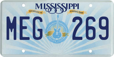 MS license plate MEG269